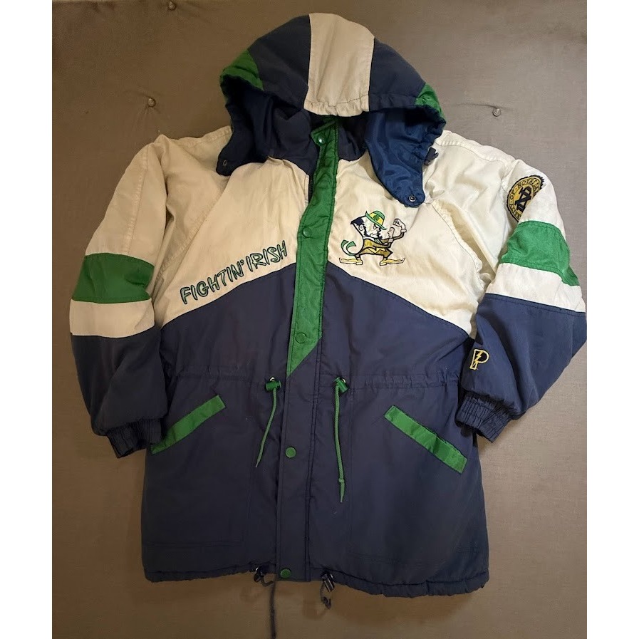 Vintage Notre Dame Fighting Irish Pro Player Jacket Adult Large Zip Long 90s.